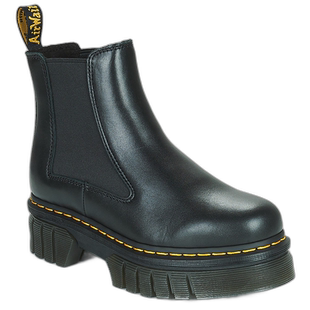 欧洲直邮dr. martens 女士黑色光面皮革短筒厚底时尚复古切尔西靴