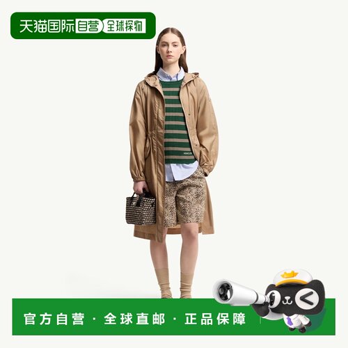 自营欧洲直邮MONCLER盟可睐 Hiengos女士米色尼龙长款连帽派克大