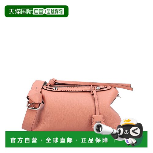 香港直邮Fendi 芬迪 女士 By The Way 粉色皮革中号手袋 8BL155AS