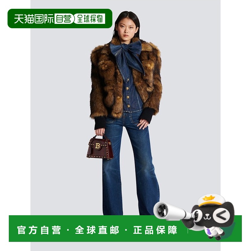 香港直邮Balmain 蝴蝶结领牛仔衬衫 BF1HC055DD63长袖