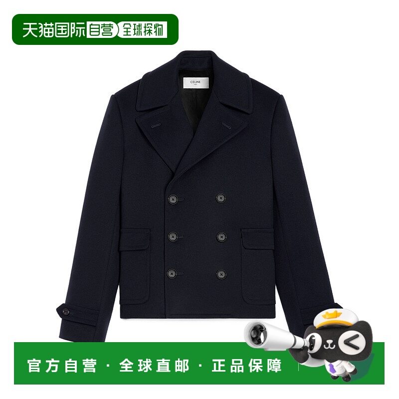 香港直邮Celine 厚呢短大衣 RM03T943C.牛角扣羊绒