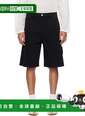 1h可退 香港直邮Courreges 男士 黑色 Hammer 牛仔短裤  舒适时尚