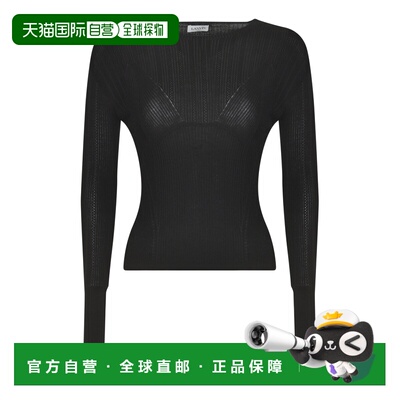 1h可退 香港直邮Lanvin 朗雯 女士 黑色上衣 RWPO0048K004A2410