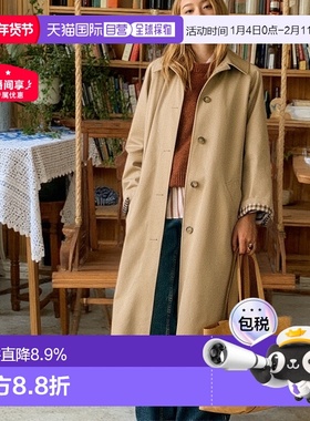 自营欧洲直邮Sezane 女士浅米色棉风衣简约舒适百搭新款