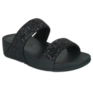 欧洲直邮FitFlop 飞适福 女士 Lulu Slide - Glitter 拖鞋 黑色