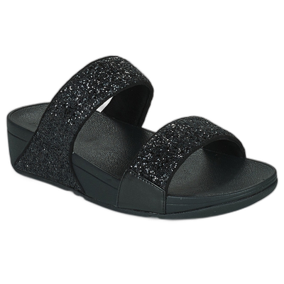 欧洲直邮FitFlop 飞适福 女士 Lulu Slide - Glitter 拖鞋 黑色