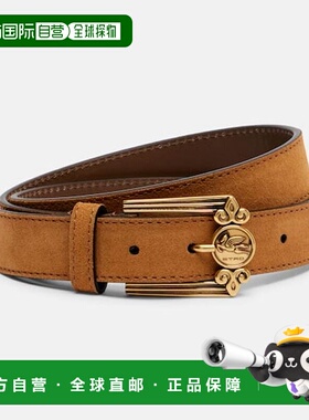 香港直邮Etro 艾特罗 女士 Pegaso 绒面革皮带 brown棕色 舒适时