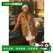 自营欧洲直邮Armor Lux 女士姜根黄羊毛牛角扣连帽大衣