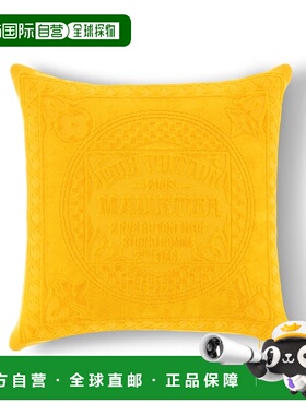 欧洲直邮LV路易威登 Terry男士黄色棉棋盘格图案靠垫