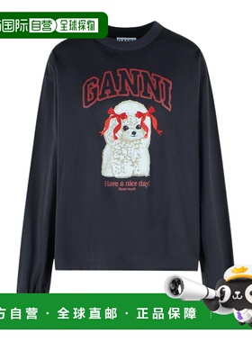 1h可退 香港直邮Ganni 圆领长袖上衣 A1050036