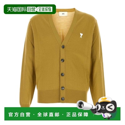 1h可退 香港直邮Ami Paris 男士 V领长袖针织衫 HKC121KN0025开衫