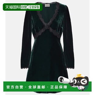 1h可退 女士 Macie 蕾丝边天鹅绒迷你连衣裙丝绸 香港直邮RIXO