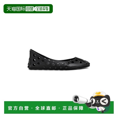 1h可退 香港直邮Alaia 女士 穿孔皮质芭蕾舞鞋 black黑色 舒适时
