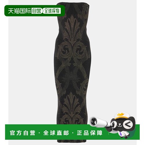 1h可退 香港直邮Wolford 女士 x Etro 金银锦缎提花中长连衣裙