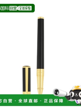 自营欧洲直邮Dupont Initial黑色/金色黄铜修长锥形走珠笔