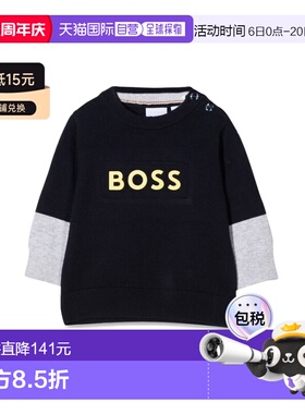 1h可退 香港直邮BOSS 波士 婴儿 毛衣童装 J05963B849 blue蓝色