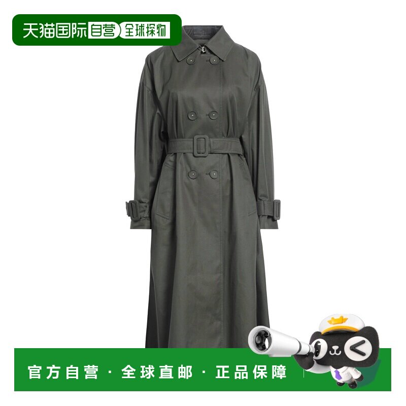 1h可退 香港直邮Herno 女士 双排扣大衣 green绿色 舒适时尚