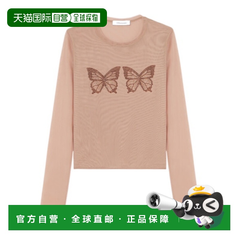 香港直邮Blumarine 蝴蝶薄纱 T 恤 2T056A