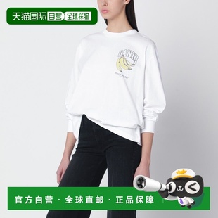 1h可退 香港直邮GANNI 甘尼 女士 白色针织带Logo印花上衣 A10500