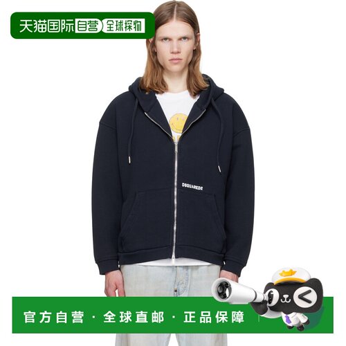 香港直邮Dsquared2 二次方 男士 海军蓝 Logo Boyfriend Fit Zipp
