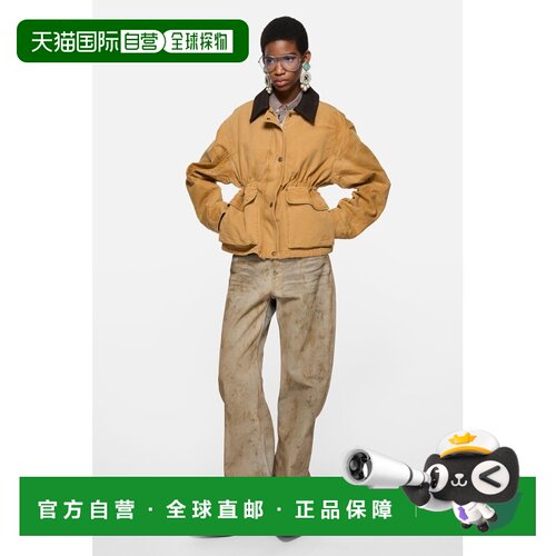 自营欧洲直邮Acne Studios 女士锈棕色棉质帆布夹克