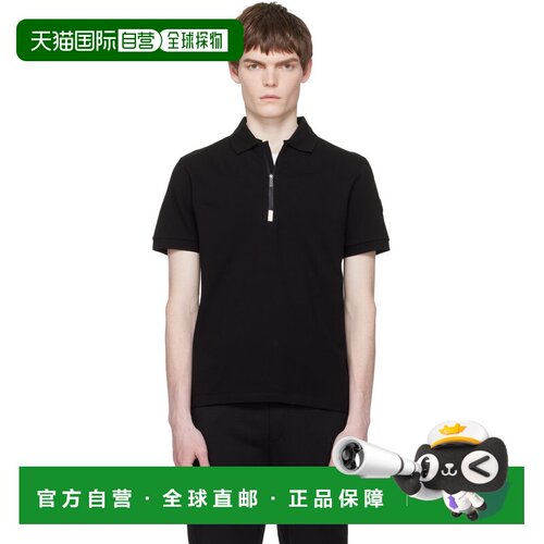 1h可退 香港直邮Moncler 盟可睐 男士 黑色 Logo Cotton Piquet H