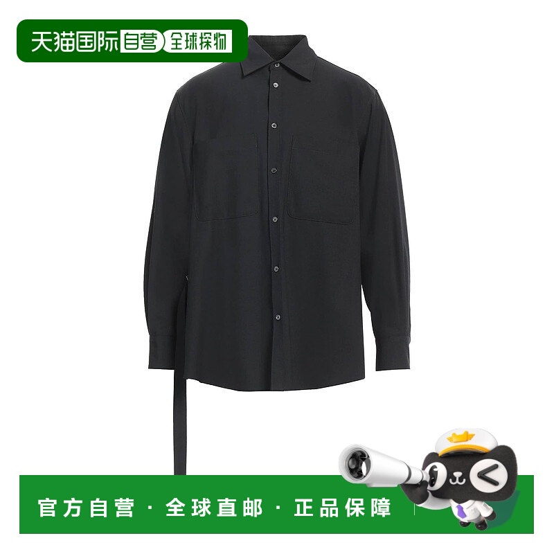 1h可退 香港直邮Valentino 华伦天奴 男士 纯色衬衫 black黑色 舒