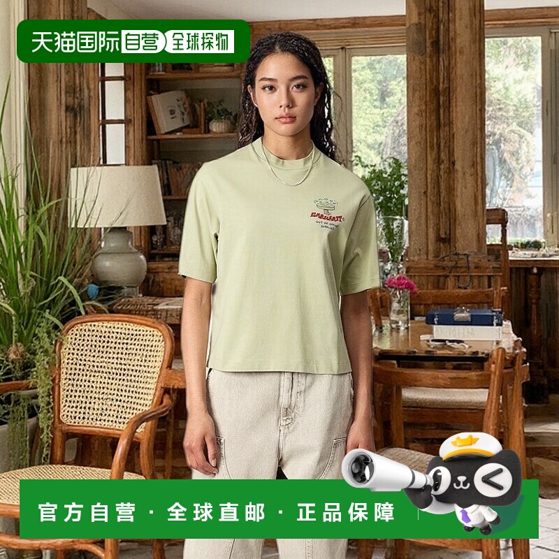自营欧洲直邮Carhartt Wip 女士淡橄榄绿棉短袖T恤女款针织女装
