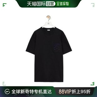 男黑色棉质平纹常规宽松版 短袖 罗意威23新款 欧洲直邮LOEWE T恤