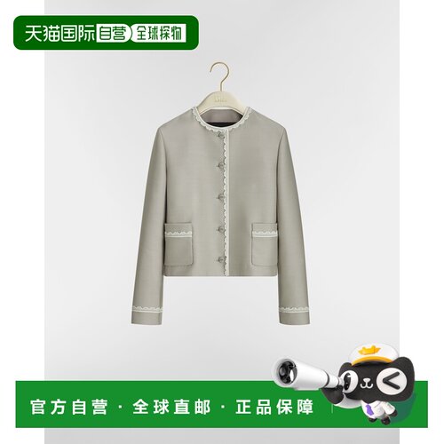 自营欧洲直邮Dior迪奥 女士灰色/米白色羊毛丝质【付后1h可退】
