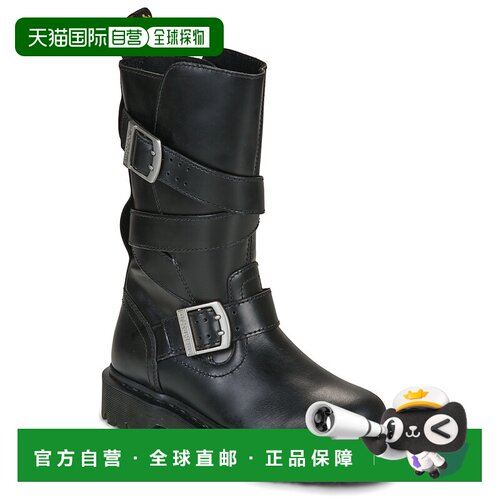欧洲直邮Dr. Martens马丁博士鞋子女长筒靴黑色Anistone Strap Hi