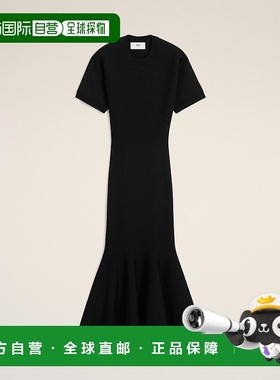 自营欧洲直邮AMI 黑色 Godet 连衣裙