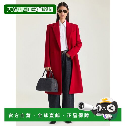 自营欧洲直邮Givenchy纪梵希 女士深红色羊毛大衣