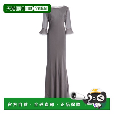 香港直邮Staud 女士 Marais 真丝长款连衣裙 grey灰色 舒适时尚