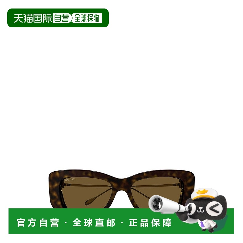 1h可退 香港直邮Gucci 古驰 女士 几何框太阳镜 GG1566S brown棕