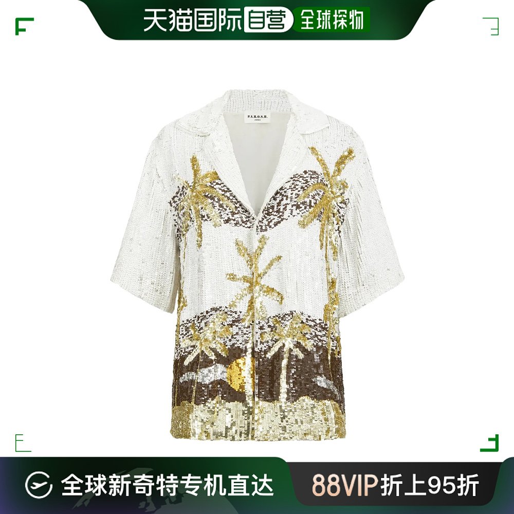 香港直邮P.A.R.O.S.H.亮片棕榈树衬衫 D380611GUST24