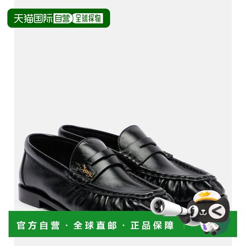 香港直邮Saint Laurent 圣罗兰 女士 皮质乐福鞋一脚蹬