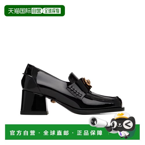 1h可退 香港直邮Versace Alia Patent Loafer方头高跟鞋 1012169D