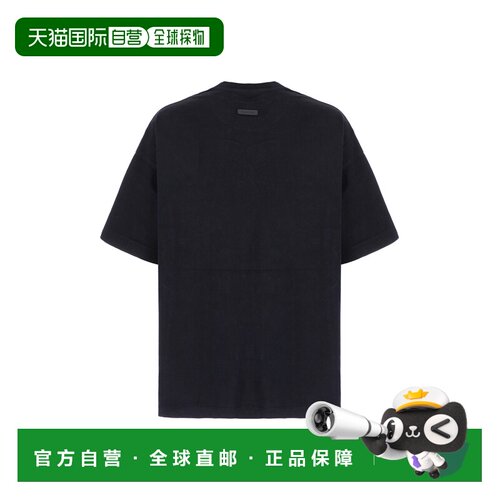 1h可退 香港直邮essentials fear of god 男士 黑色弹力聚酯混纺T