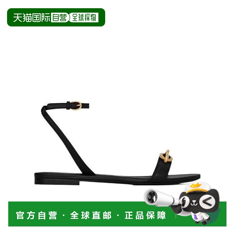 香港直邮Saint Laurent LE MAILLON光滑皮革平底凉鞋 6574542WN00