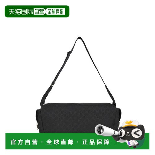 香港直邮GUCCI 男士单肩包 854746FAE8V1000 SS2026 黑色 GG大号
