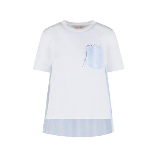 1h可退 香港直邮Marni 玛尼 女士 棉质针织T恤 THJE0378Q1UTC446