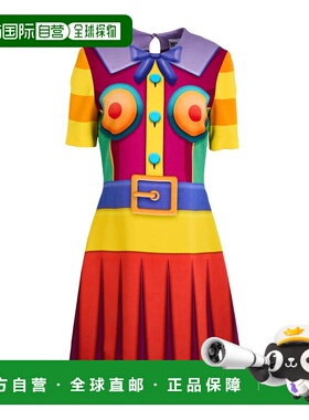 1h可退 香港直邮Moschino 莫斯奇诺 女士 短款连衣裙 orange橙色