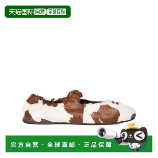 褶皱印花皮革芭蕾舞鞋 Miu 5F564EASAF005 香港直邮Miu 1h可退