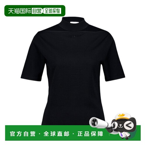 Courreges 镂空美利奴羊毛T恤 326MTO538FI0085短袖