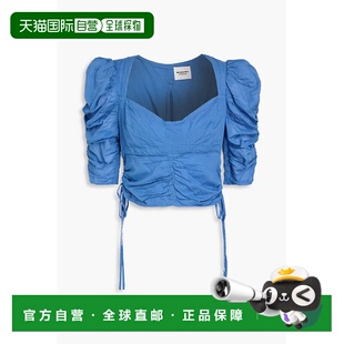 香港直邮ISABEL MARANT 女士 Galaor 褶皱棉/薄纱上衣 HT0011FAA1