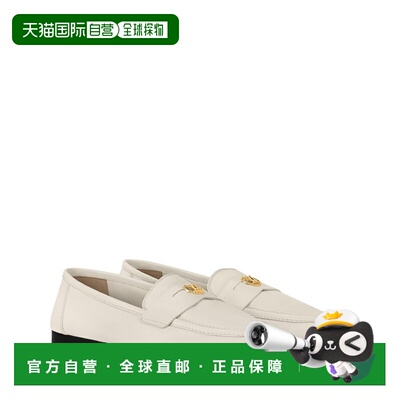 自营欧洲直邮LV路易威登 Soho女士米白色皮革平底莫卡辛鞋女鞋