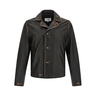 欧洲直邮mm6 margiela 男士 皮质外套皮衣 maison