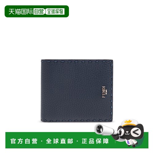 香港直邮FENDI 男士钱包 7M0193AW2FF1USI CO 深蓝色 Leather wal