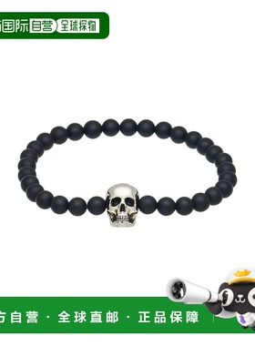 1h可退 香港直邮mcqueen 亚历山大 麦昆 男士 手链 black黑色 舒